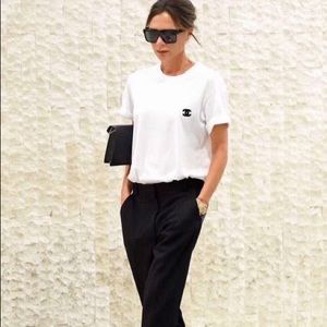 Chanel Uniform White Cotton T-Shirt UNISEX